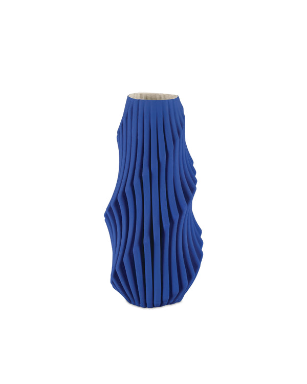 Blue Pleat Vase