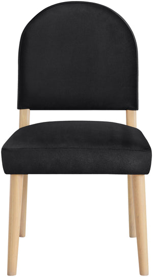 Meridian Furniture Varinelle Art Deco Arched Back Velvet Dining Chair with Solid Wood Frame Upholstered Seat Black Style A 88032Black-C
