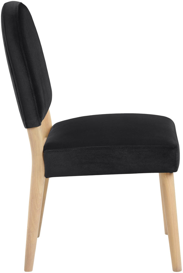 Meridian Furniture Varinelle Art Deco Arched Back Velvet Dining Chair with Solid Wood Frame Upholstered Seat Black Style A 88032Black-C
