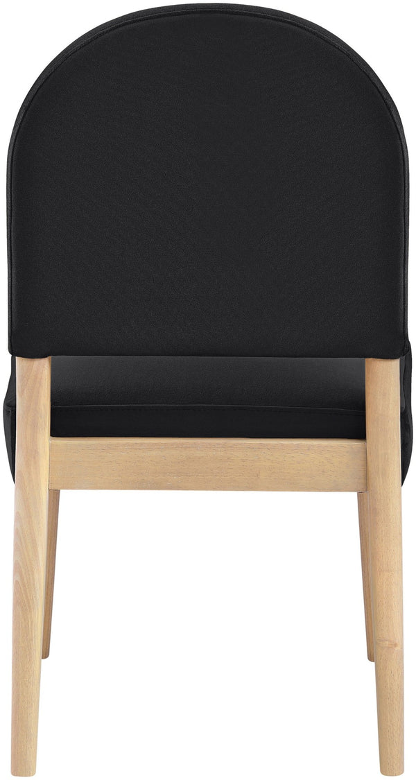 Meridian Furniture Varinelle Art Deco Arched Back Velvet Dining Chair with Solid Wood Frame Upholstered Seat Black Style A 88032Black-C