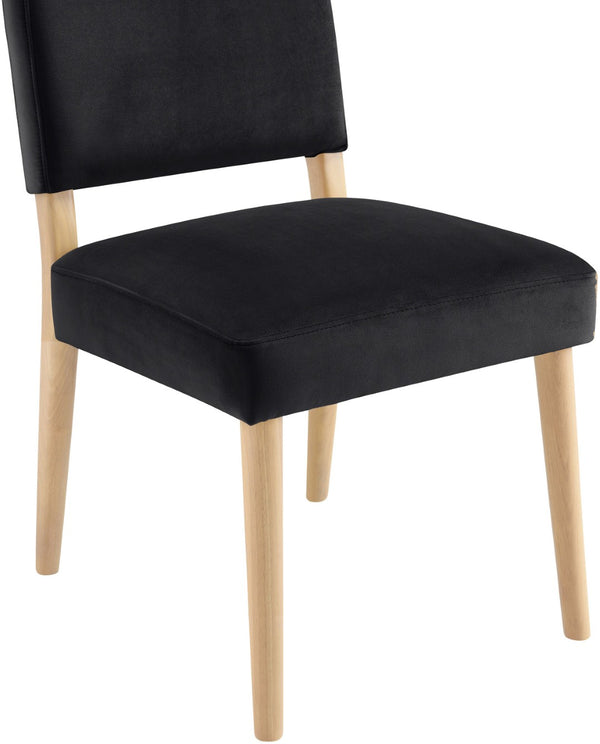 Meridian Furniture Varinelle Art Deco Arched Back Velvet Dining Chair with Solid Wood Frame Upholstered Seat Black Style A 88032Black-C