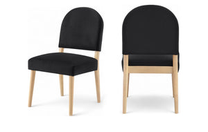 Meridian Furniture Varinelle Art Deco Arched Back Velvet Dining Chair with Solid Wood Frame Upholstered Seat Black Style A 88032Black-C