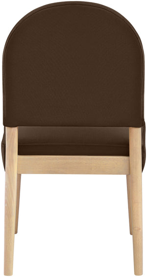 Meridian Furniture Varinelle Art Deco Arched Back Velvet Dining Chair with Solid Wood Frame Upholstered Seat Brown Style A 88032Brown-C