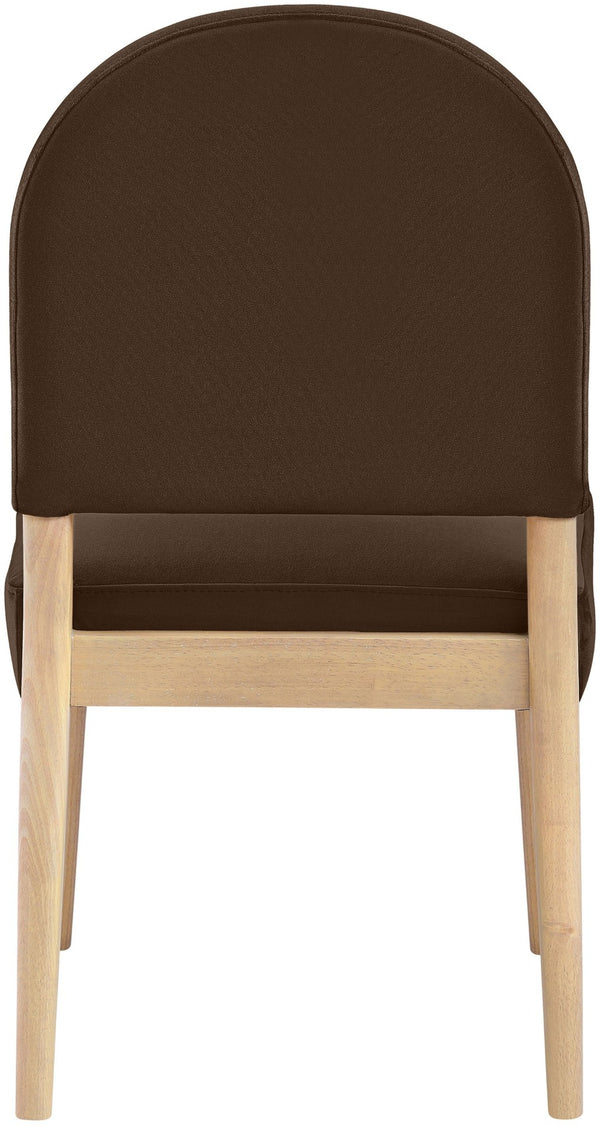 Meridian Furniture Varinelle Art Deco Arched Back Velvet Dining Chair with Solid Wood Frame Upholstered Seat Brown Style A 88032Brown-C