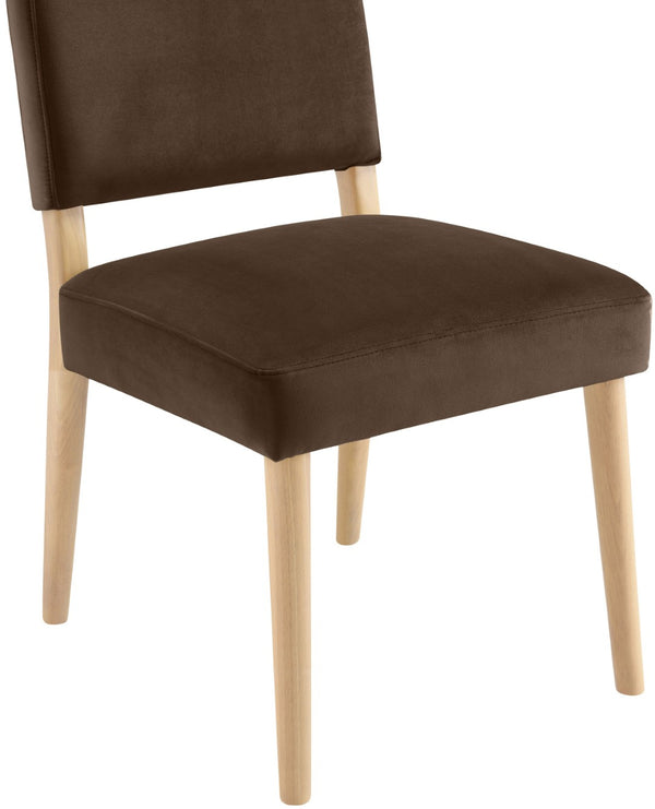 Meridian Furniture Varinelle Art Deco Arched Back Velvet Dining Chair with Solid Wood Frame Upholstered Seat Brown Style A 88032Brown-C