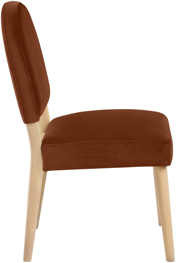 Meridian Furniture Varinelle Art Deco Arched Back Velvet Dining Chair with Solid Wood Frame Upholstered Seat Cognac Style A 88032Cognac-C