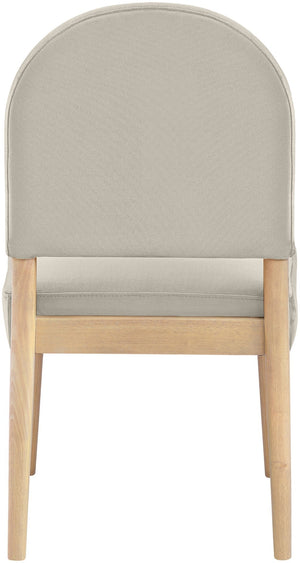 Meridian Furniture Varinelle Art Deco Arched Back Velvet Dining Chair with Solid Wood Frame Upholstered Seat Cream Style A 88032Cream-C