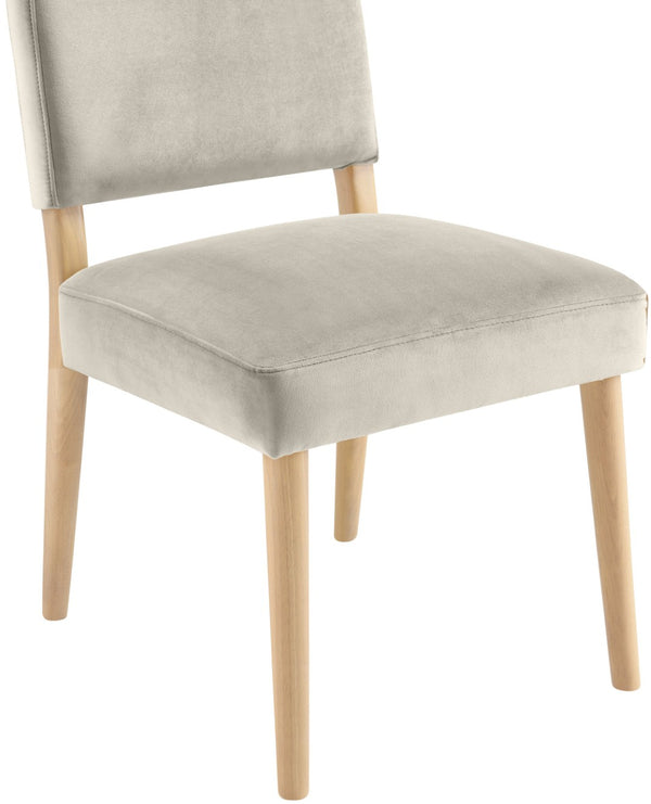 Meridian Furniture Varinelle Art Deco Arched Back Velvet Dining Chair with Solid Wood Frame Upholstered Seat Cream Style A 88032Cream-C