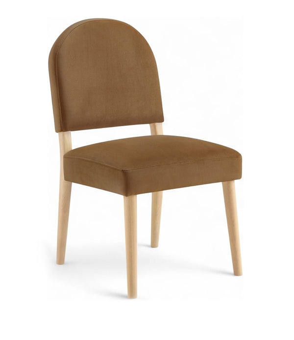 Meridian Furniture Varinelle Art Deco Arched Back Velvet Dining Chair with Solid Wood Frame Upholstered Seat Saddle Style A 88032Saddle-C