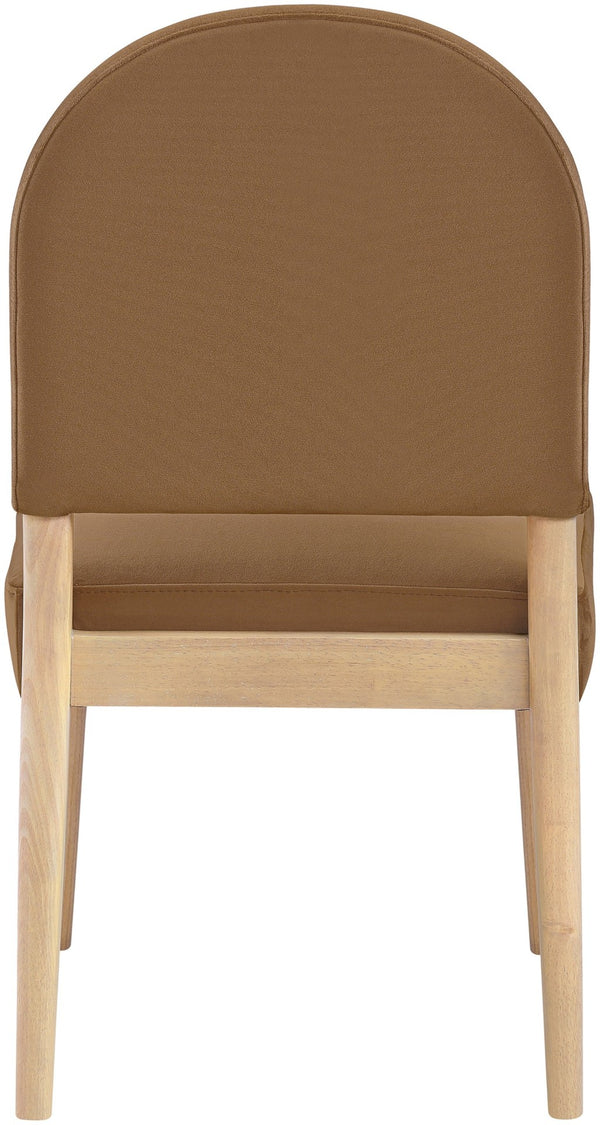 Meridian Furniture Varinelle Art Deco Arched Back Velvet Dining Chair with Solid Wood Frame Upholstered Seat Saddle Style A 88032Saddle-C