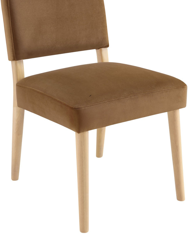 Meridian Furniture Varinelle Art Deco Arched Back Velvet Dining Chair with Solid Wood Frame Upholstered Seat Saddle Style A 88032Saddle-C