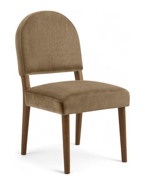 Meridian Furniture Varinelle Art Deco Arched Back Velvet Dining Chair with Solid Wood Frame Upholstered Seat Beige Style B 88033Beige-C