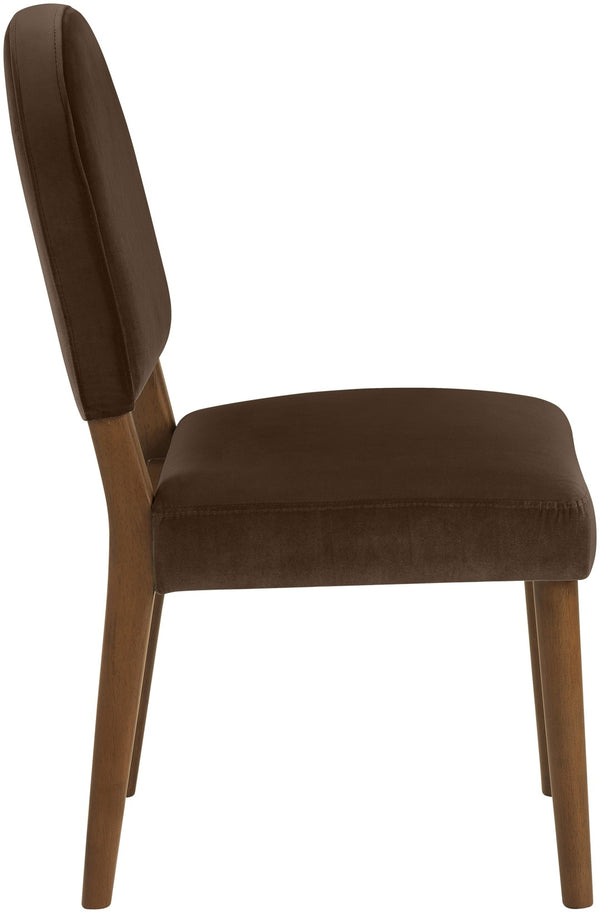 Meridian Furniture Varinelle Art Deco Arched Back Velvet Dining Chair with Solid Wood Frame Upholstered Seat Brown Style B 88033Brown-C