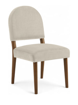 Meridian Furniture Varinelle Art Deco Arched Back Velvet Dining Chair with Solid Wood Frame Upholstered Seat Cream Style B 88033Cream-C