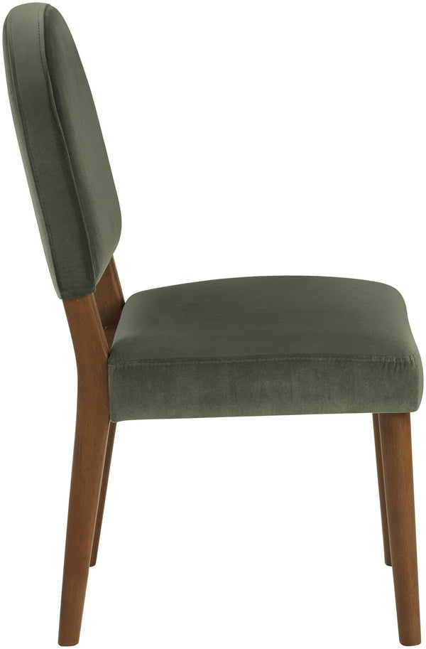 Meridian Furniture Varinelle Art Deco Arched Back Velvet Dining Chair with Solid Wood Frame Upholstered Seat Green Style B 88033Green-C