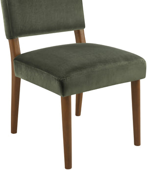Meridian Furniture Varinelle Art Deco Arched Back Velvet Dining Chair with Solid Wood Frame Upholstered Seat Green Style B 88033Green-C