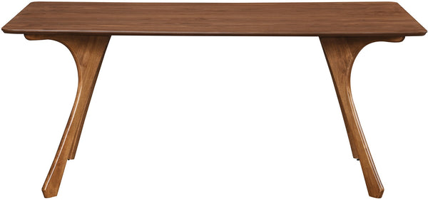 Meridian Furniture Glenwood Mid-century Walnut Veneer Dining Table with Sculpted Tapered Legs for Modern Rooms 71 inches 88035-DT70