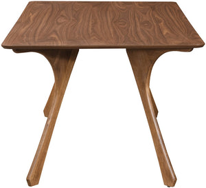 Meridian Furniture Glenwood Mid-century Walnut Veneer Dining Table with Sculpted Tapered Legs for Modern Rooms 71 inches 88035-DT70