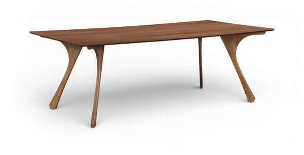Meridian Furniture Glenwood Mid-century Walnut Veneer Dining Table with Sculpted Tapered Legs for Modern Rooms 86.75 inches 88035-DT86