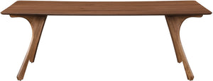 Meridian Furniture Glenwood Mid-century Walnut Veneer Dining Table with Sculpted Tapered Legs for Modern Rooms 86.75 inches 88035-DT86