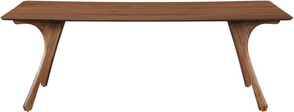 Meridian Furniture Glenwood Mid-century Walnut Veneer Dining Table with Sculpted Tapered Legs for Modern Rooms 86.75 inches 88035-DT86