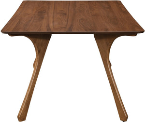 Meridian Furniture Glenwood Mid-century Walnut Veneer Dining Table with Sculpted Tapered Legs for Modern Rooms 86.75 inches 88035-DT86