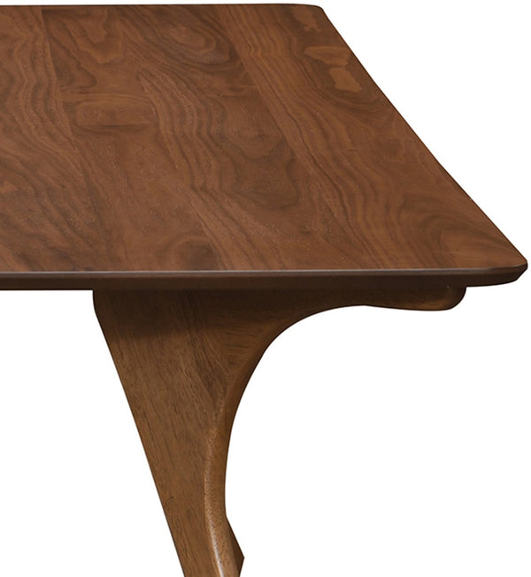 Meridian Furniture Glenwood Mid-century Walnut Veneer Dining Table with Sculpted Tapered Legs for Modern Rooms 86.75 inches 88035-DT86