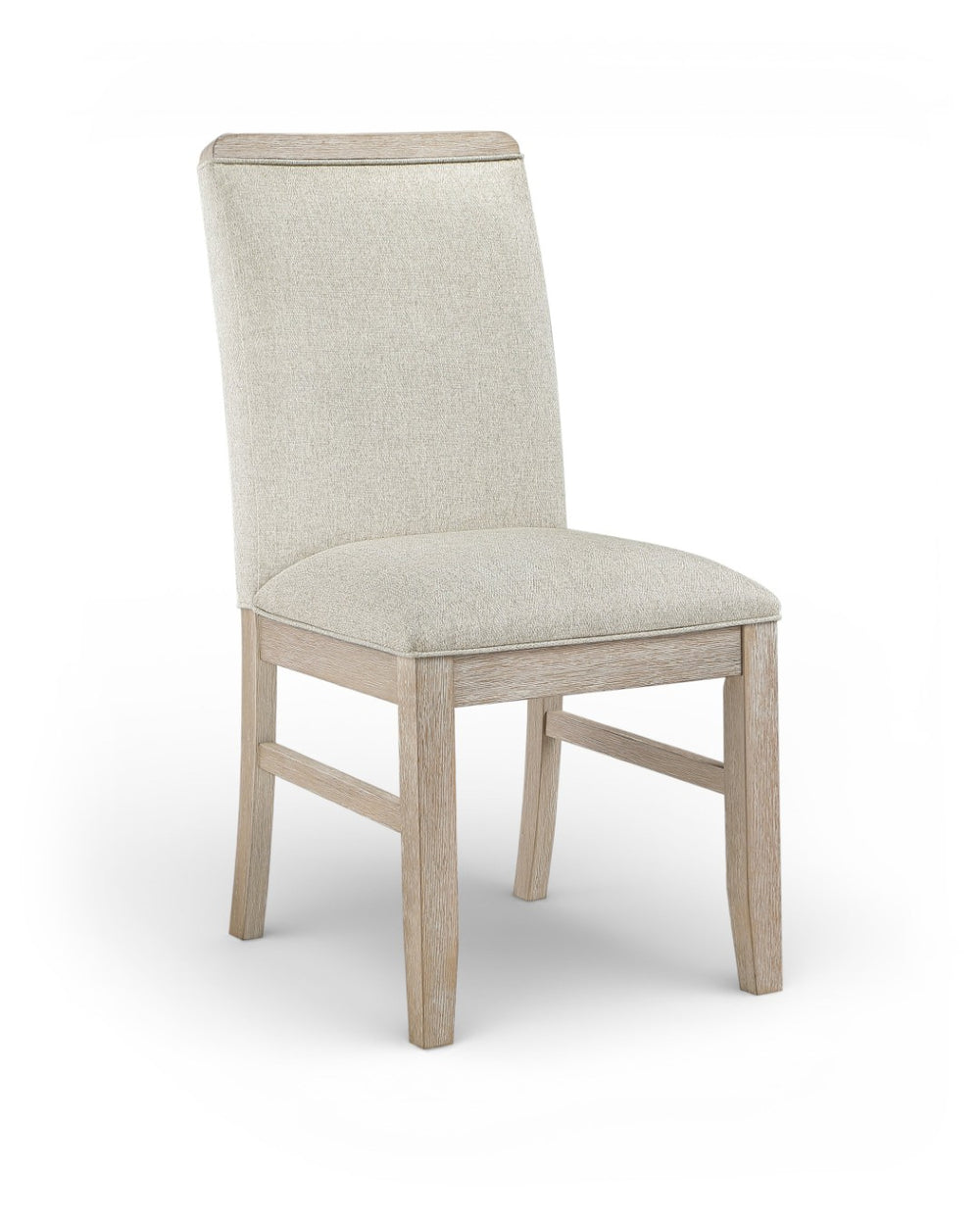 Meridian Furniture Ananda Wire-brushed Wood Dining Chair with Soft Beige Polyester Upholstery 88039Beige-C