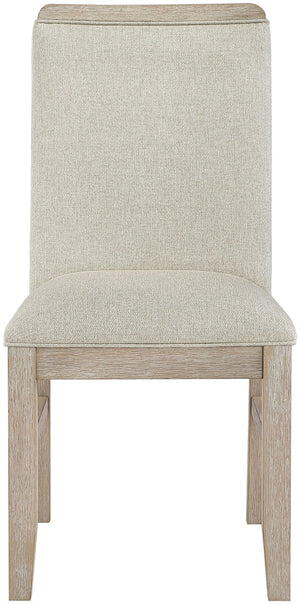 Meridian Furniture Ananda Wire-brushed Wood Dining Chair with Soft Beige Polyester Upholstery 88039Beige-C