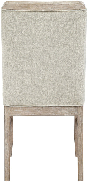 Meridian Furniture Ananda Wire-brushed Wood Dining Chair with Soft Beige Polyester Upholstery 88039Beige-C