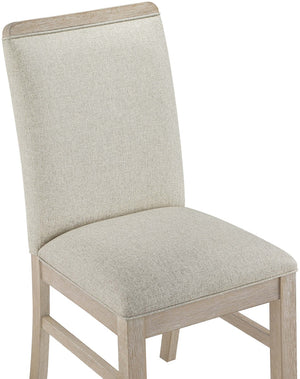 Meridian Furniture Ananda Wire-brushed Wood Dining Chair with Soft Beige Polyester Upholstery 88039Beige-C