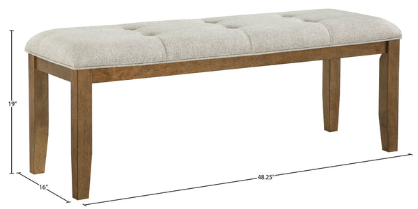 Meridian Furniture Ananda Upholstered Bench with Walnut Legs Polyester Seat for Bedroom or Dining 88040Beige-Bench