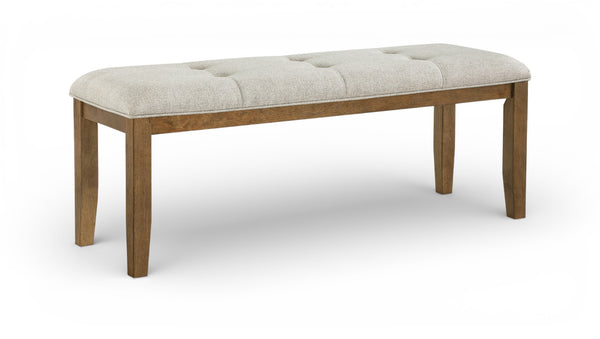 Meridian Furniture Ananda Upholstered Bench with Walnut Legs Polyester Seat for Bedroom or Dining 88040Beige-Bench