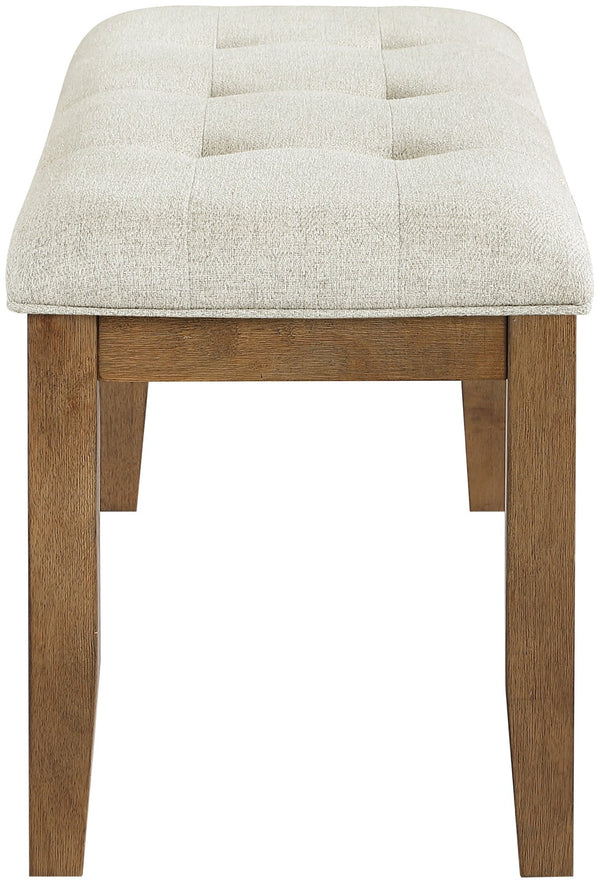 Meridian Furniture Ananda Upholstered Bench with Walnut Legs Polyester Seat for Bedroom or Dining 88040Beige-Bench