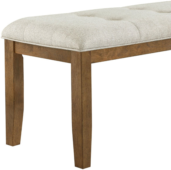 Meridian Furniture Ananda Upholstered Bench with Walnut Legs Polyester Seat for Bedroom or Dining 88040Beige-Bench