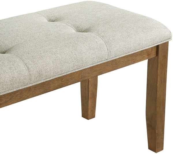 Meridian Furniture Ananda Upholstered Bench with Walnut Legs Polyester Seat for Bedroom or Dining 88040Beige-Bench