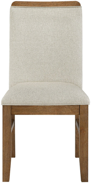 Meridian Furniture Ananda Solid Wood Dining Chair Beige Polyester Seat Walnut Finish Modern Home 88040Beige-C
