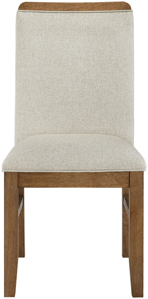 Meridian Furniture Ananda Solid Wood Dining Chair Beige Polyester Seat Walnut Finish Modern Home 88040Beige-C