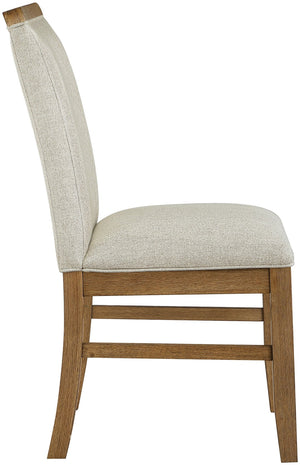 Meridian Furniture Ananda Solid Wood Dining Chair Beige Polyester Seat Walnut Finish Modern Home 88040Beige-C