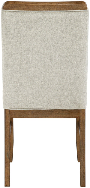 Meridian Furniture Ananda Solid Wood Dining Chair Beige Polyester Seat Walnut Finish Modern Home 88040Beige-C