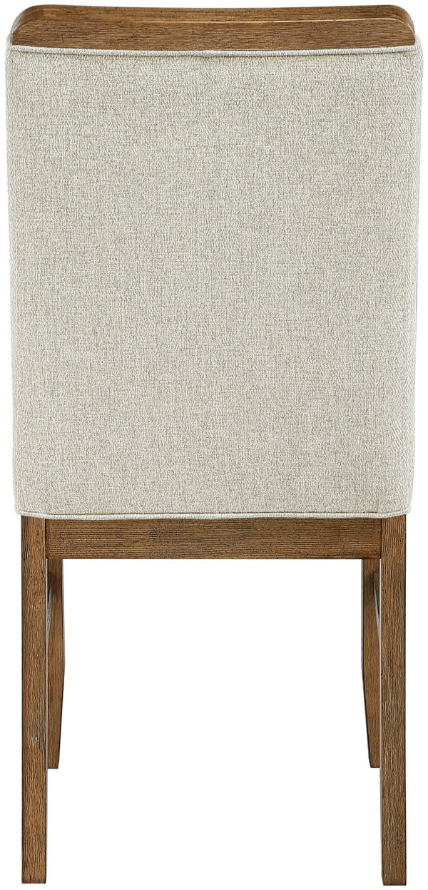 Meridian Furniture Ananda Solid Wood Dining Chair Beige Polyester Seat Walnut Finish Modern Home 88040Beige-C