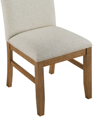 Meridian Furniture Ananda Solid Wood Dining Chair Beige Polyester Seat Walnut Finish Modern Home 88040Beige-C