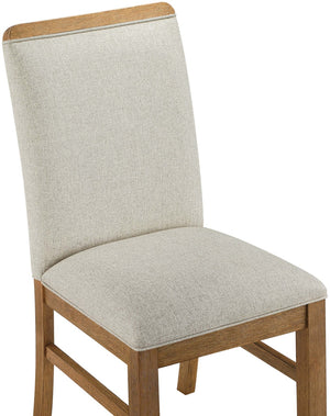 Meridian Furniture Ananda Solid Wood Dining Chair Beige Polyester Seat Walnut Finish Modern Home 88040Beige-C