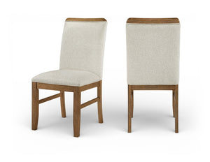 Meridian Furniture Ananda Solid Wood Dining Chair Beige Polyester Seat Walnut Finish Modern Home 88040Beige-C