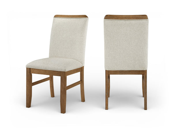 Meridian Furniture Ananda Solid Wood Dining Chair Beige Polyester Seat Walnut Finish Modern Home 88040Beige-C