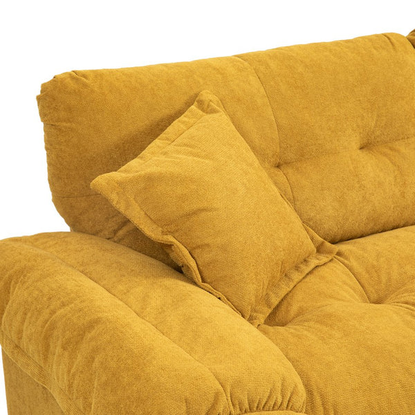 English Elm 84" Chenille Sofa Loveseat with Memory Foam & Pocket Springs, Plush Dual-Layer Comfort, Sturdy Frame Yellow W676S00012
