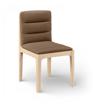 Meridian Furniture Ellis Vegan Leather Seat Cane Back Dining Chair with Solid Wood Frame for Modern Interiors Brown Style 1 88047Brown-C