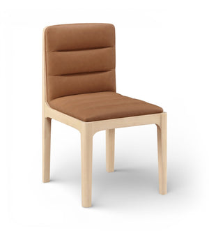 Meridian Furniture Ellis Vegan Leather Seat Cane Back Dining Chair with Solid Wood Frame for Modern Interiors Cognac Style 1 88047Cognac-C