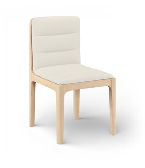 Meridian Furniture Ellis Vegan Leather Seat Cane Back Dining Chair with Solid Wood Frame for Modern Interiors Cream Style 1 88047Cream-C