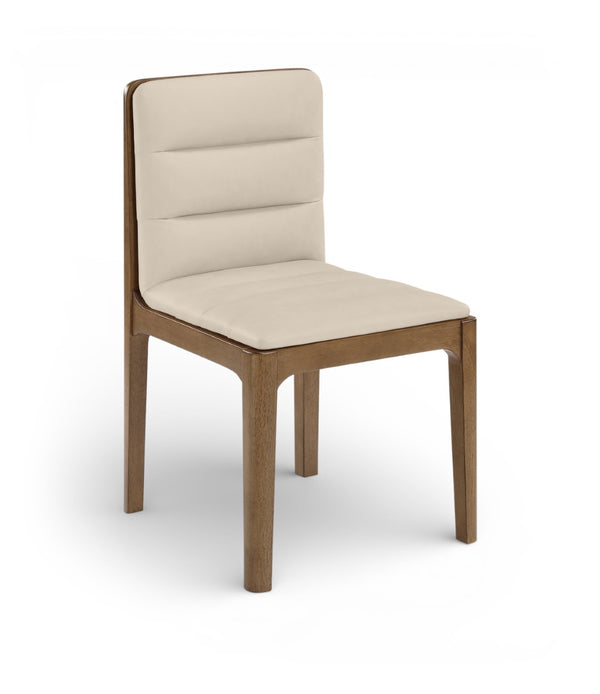 Meridian Furniture Ellis Vegan Leather Seat Cane Back Dining Chair with Solid Wood Frame for Modern Interiors Beige Style 2 88050Beige-C